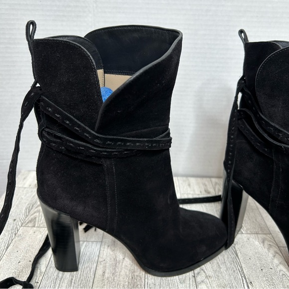 Michael Kors Collection Palmer suede tassel heeled bootie black size 36 Euro - Picture 5 of 13